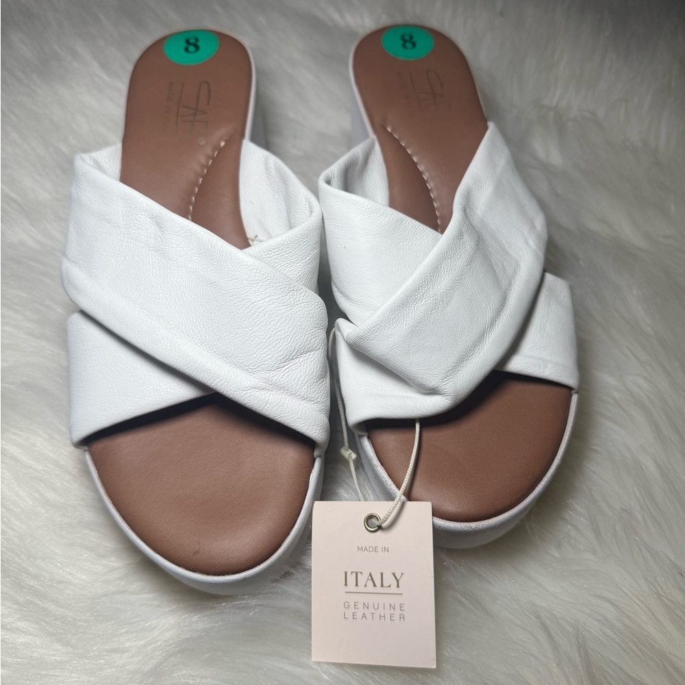White Leather Women's Sandals